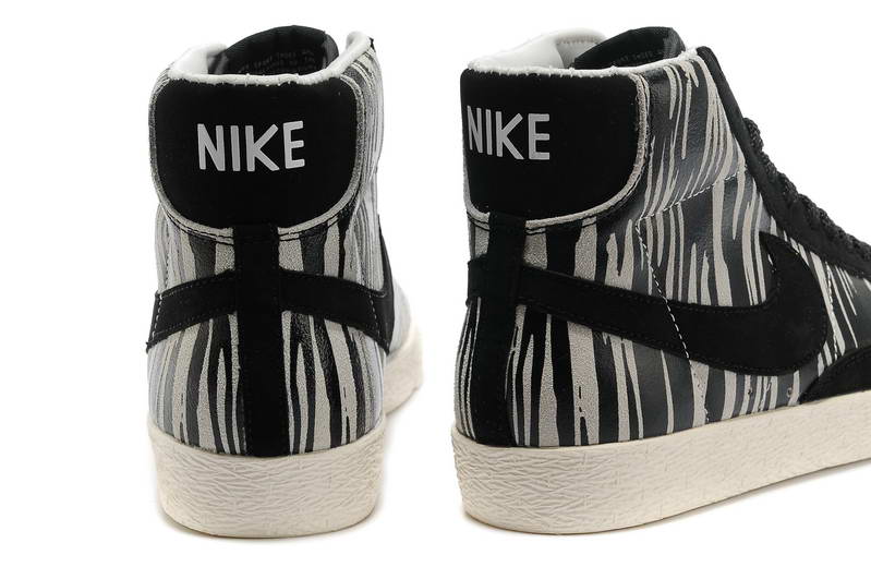 Nike Blazer hommes et femmes chaussures Mid Suede Noir Blanc (2)